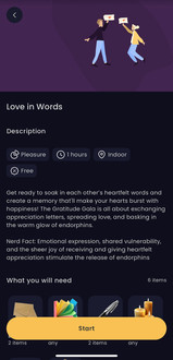 happus app love in words date night idea