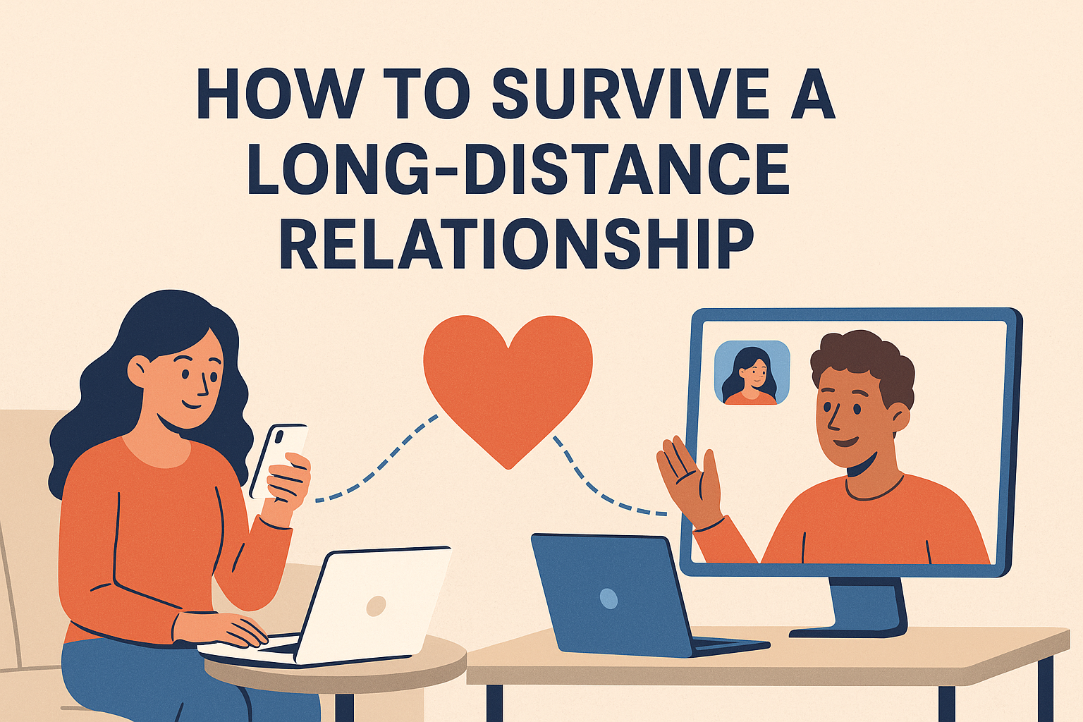 Anime of couples connecting virtually in a long distance relationship