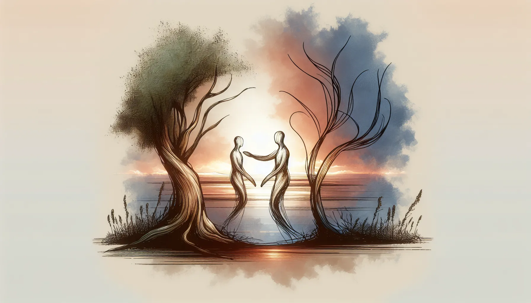 AI Couple Art forgiving each other
